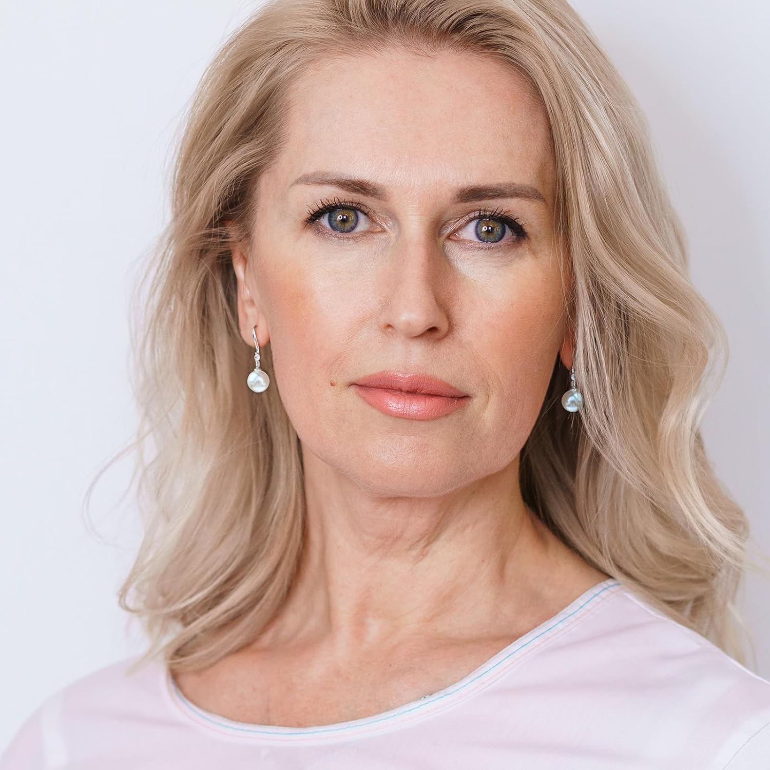 Dangle Pearl Earrings for Women Sterling Silver Earrings Large Pearl earrings Hypoallergenic Pearl Drop Earrings for Women Trendy - Image 2