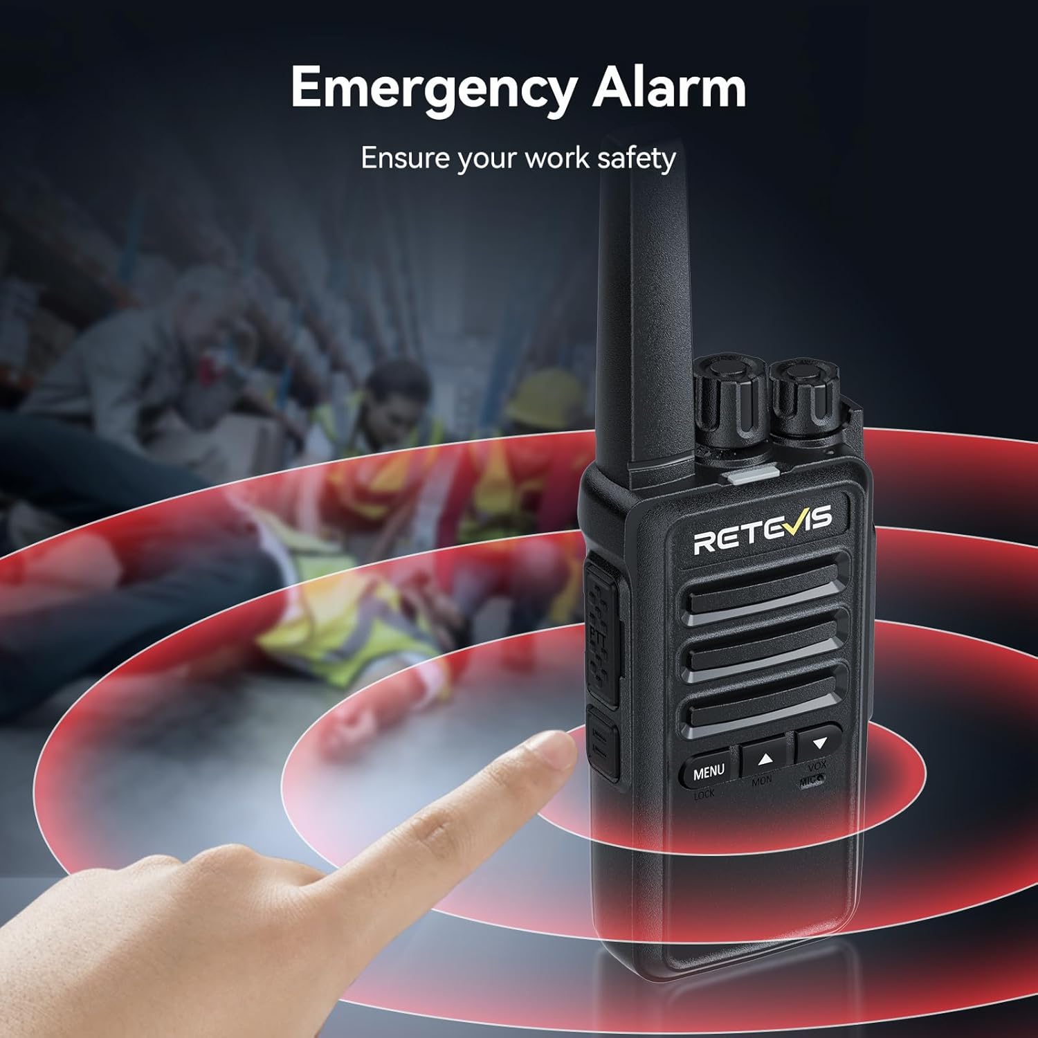 Retevis RT68B Walkie Talkies with Earpiece,Six-Way Charger,16 Channels,30H Battery,FRS Two-Way Radios,6-Way Charger, VOX, Long Range, Rugged & Water Resistant,for Adults, School, Church(6 Pack)