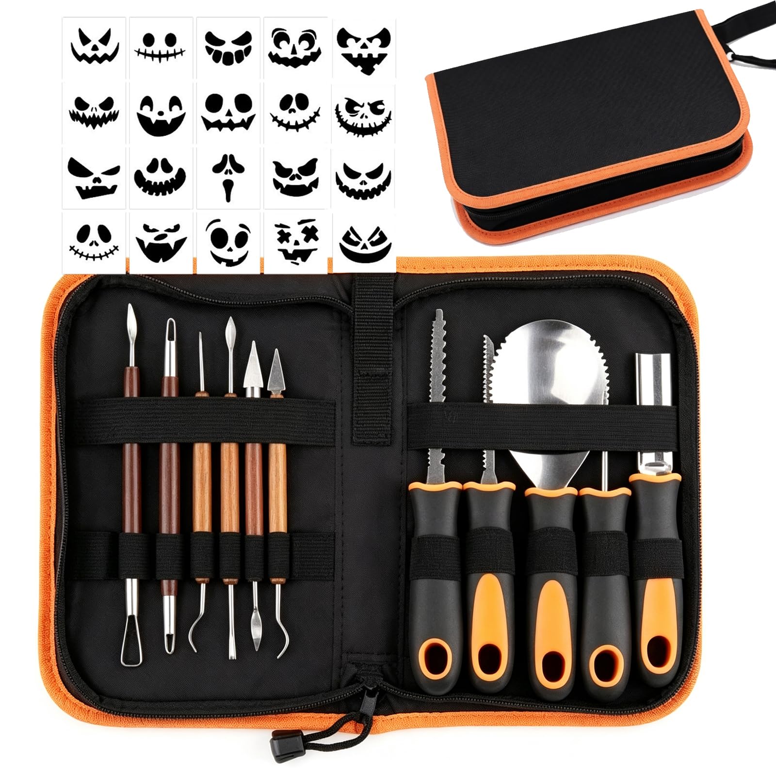 12PCS Halloween Pumpkin Carving Kit, Professional Stainless Steel Tools