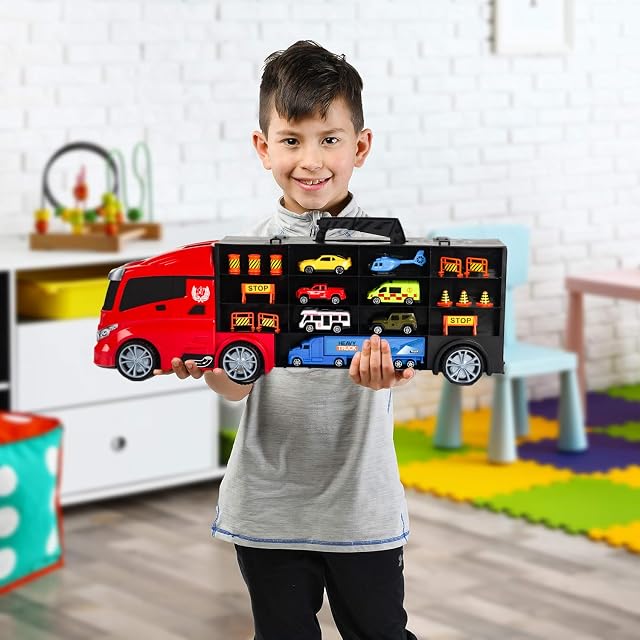 Foto 2 de 8 de CELMAN Camión Transportador con Mini Coches Camión de juguete para almacenamiento