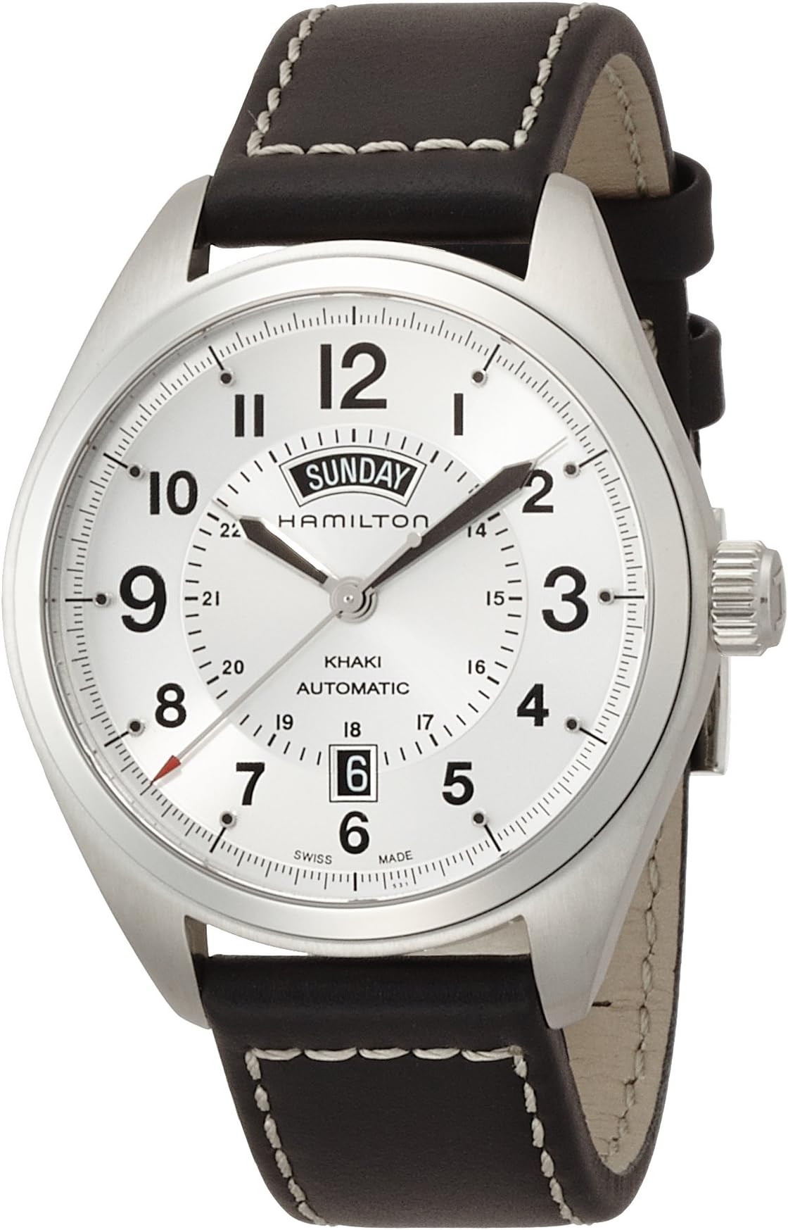 Hamilton Men's H70505753 Khaki Field Analog Display Mechanical Hand Wind Black Watch