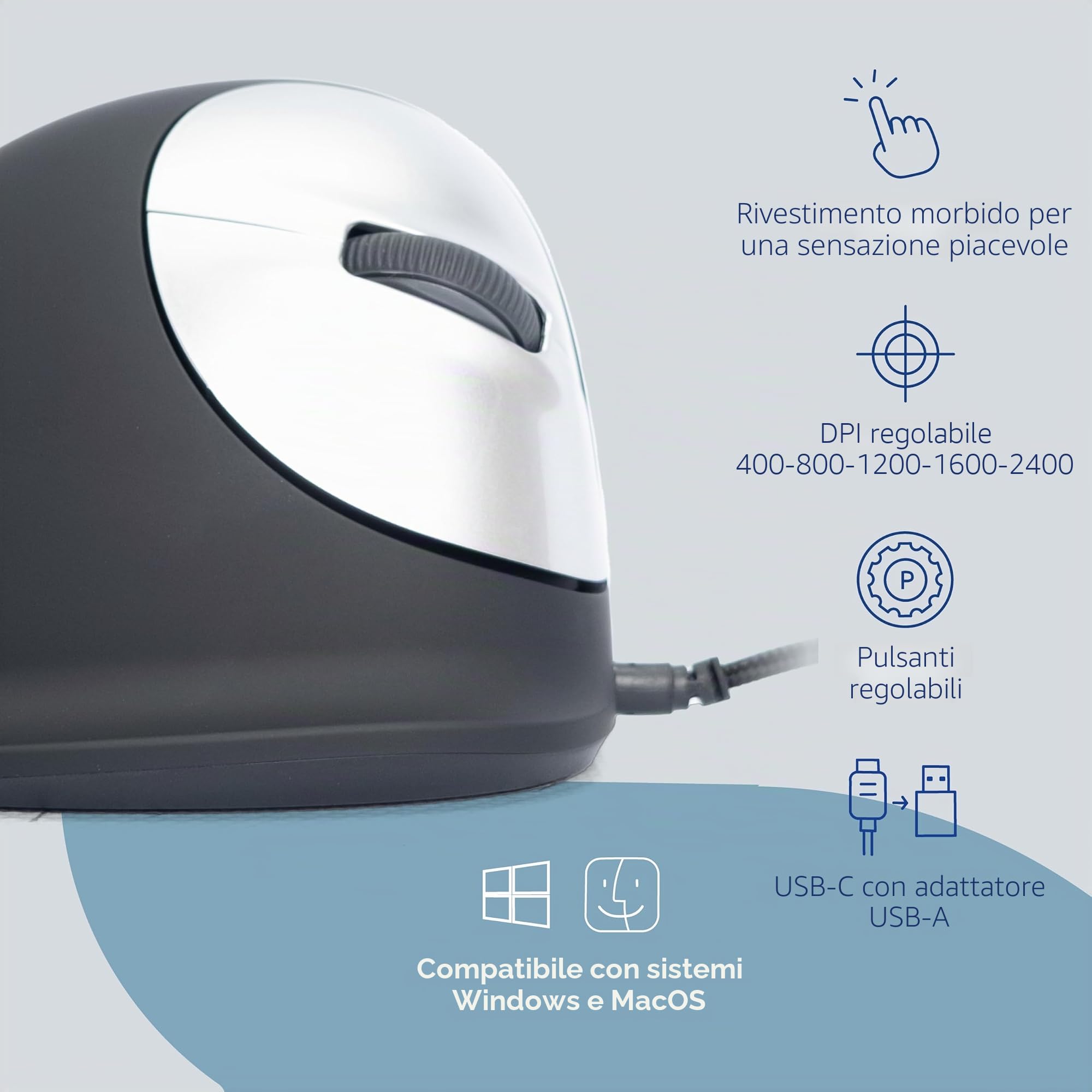 R Go Tools 948757 Mouse Verticale per Destrorsi