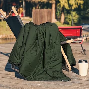 Haegs Flannel Camping Blanket, Travel Quilt Outdoor Lightweight Compact Outdoor Camping Tent Caravan Supplies, Camping Supplies Blanket 215-150cm Khaki