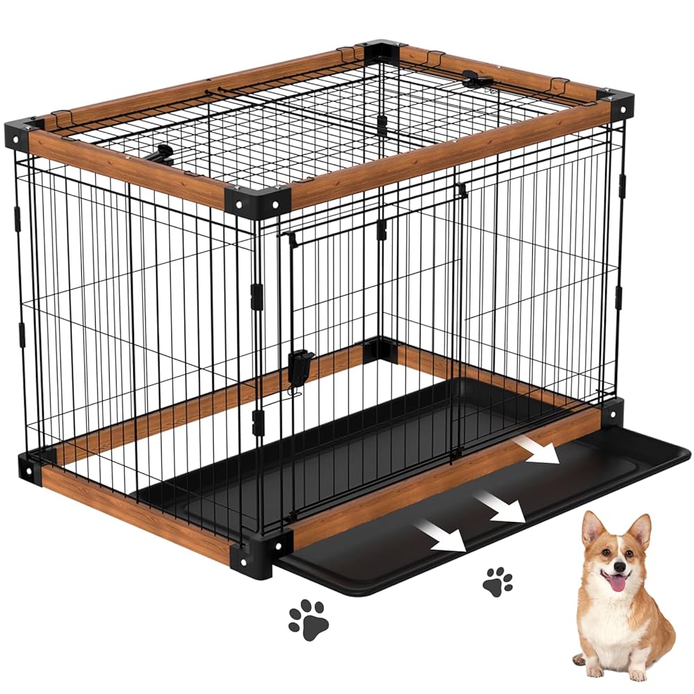 犬ケージ 犬サークル 中小型犬用 ペットサークル 屋根付き トレー付き Amazon | TSAYAWA 犬ケージ 犬サークル 中小型犬用 ペット