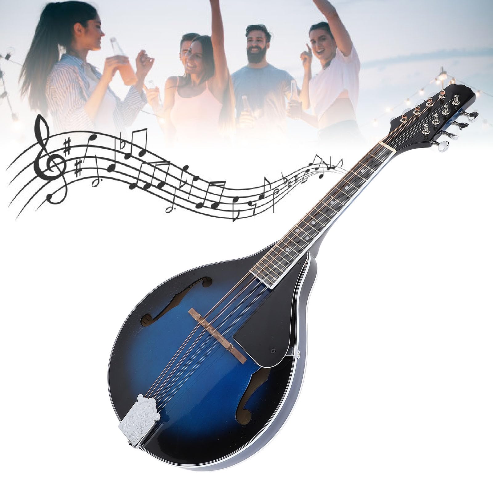 Strumento Mandolino, Mandolino Acustico A 8 Corde Stile A, Strumento Musicale A Corde con Accordatore per Professionisti, Principianti, Adulti, Adolescenti, Giovani, Bambini, Esibizioni di