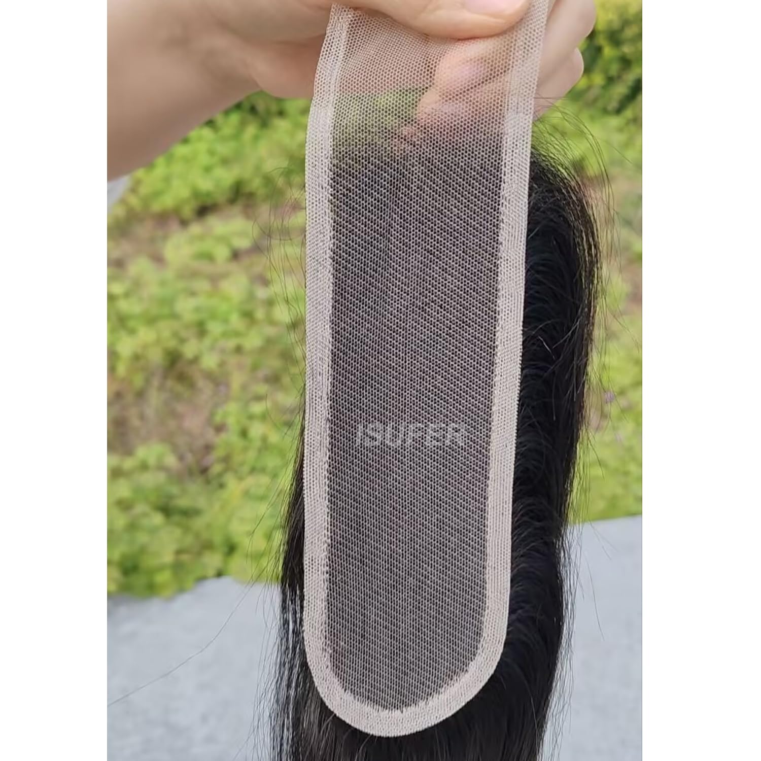 2X6 HD Transparent Lace Closure Human Hair Middle Part Straight 16 Inch 100% Brazilian Human Hair 2 By 6 Lace Closure Pre Plucked Baby Hair Natural Hairline High Density Natural Black