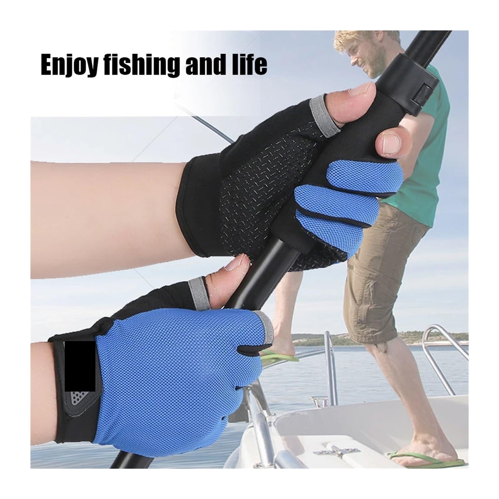 Guantes de Pesca Invierno 2 Dedos Cortados Deporte Ciclismo manopla Hombres Mujeres Transpirable Antideslizante Desgaste al Aire Libre para Pesca