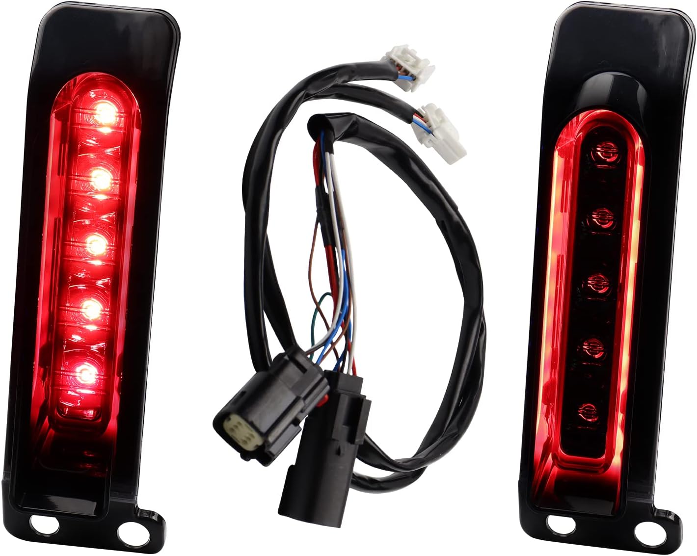 Smoked LED Saddlebag Support Insert Turn Signal Lights, Keystone Auxiliary Filler Panel Brake Tail Lights for Harley Touring FLHR Road King FLHT FLHTC Electra Glide FLHRS 2014-2023