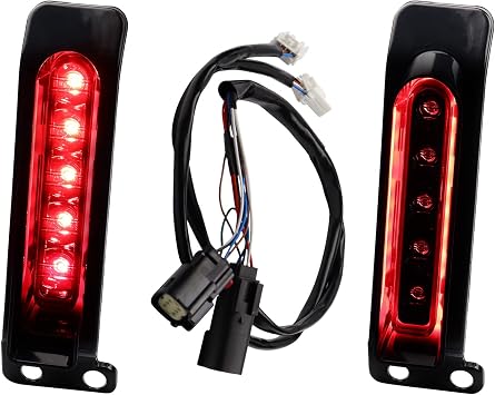 Smoked LED Saddlebag Support Insert Turn Signal Lights, Keystone Auxiliary Filler Panel Brake Tail Lights for Harley Touring FLHR Road King FLHT FLHTC Electra Glide FLHRS 2014-2023