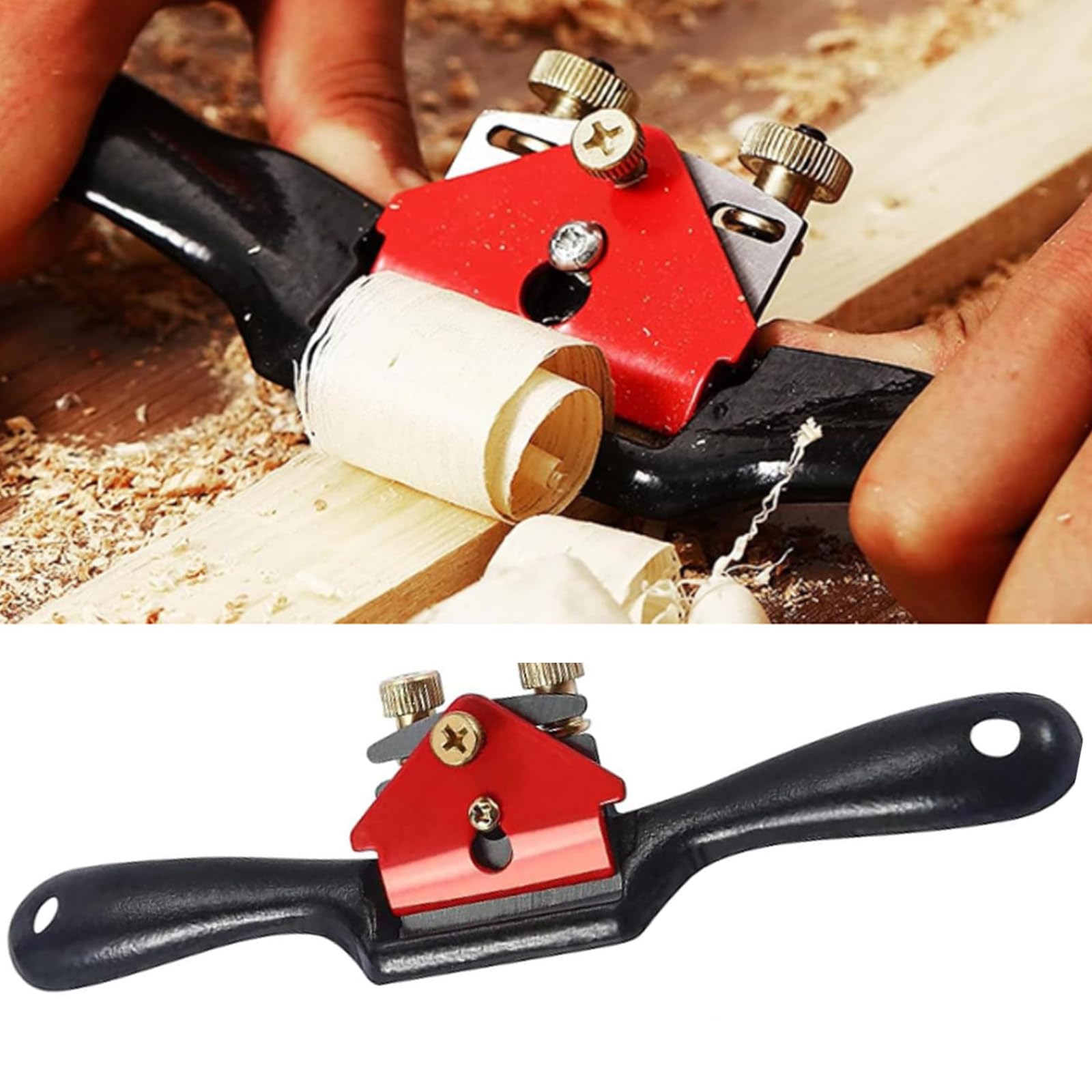 Aviones de mano para carpintería de 9 pulgadas, herramienta de radio ajustable con 4 cuchillas de repuesto, herramientas de carpintería para entusiastas de la carpintería y bricolaje manual