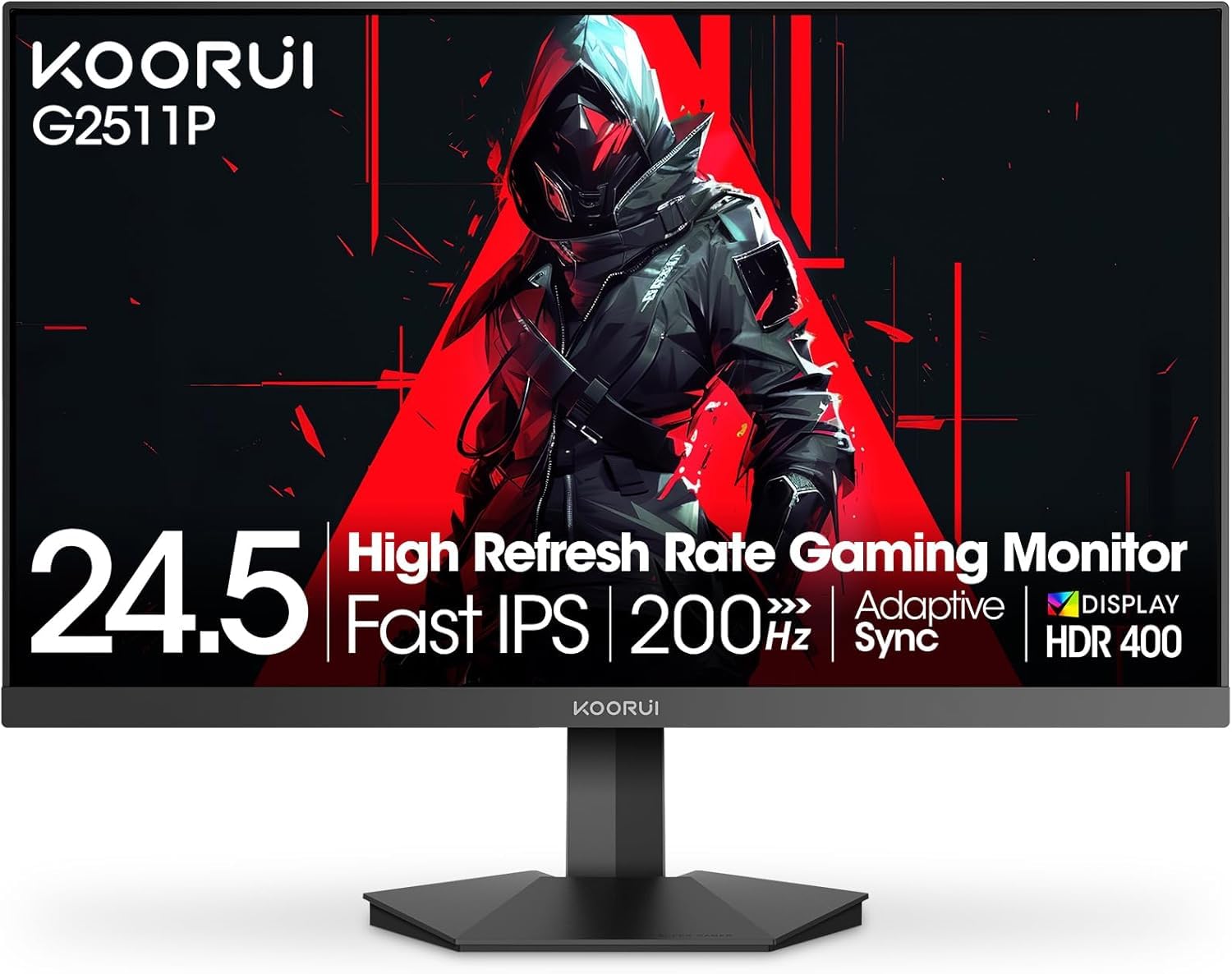 KOORUI 24寸 美品 Amazon.com: KOORUI 24.5 吋遊戲螢幕200Hz、1 毫秒、FHD(1920 * 1080p