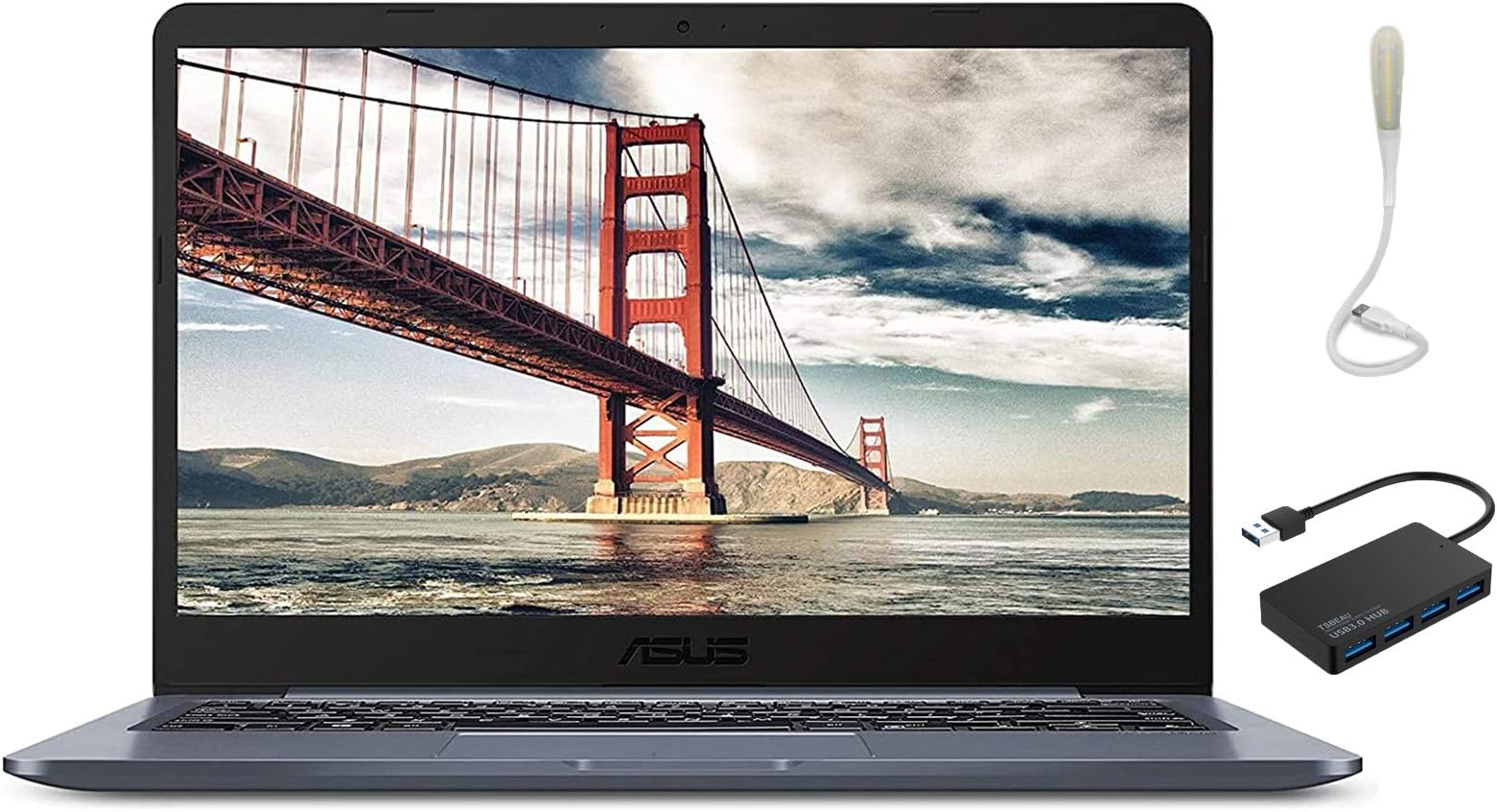Laptop L406 Thin And Light Laptop, 14” HD Display, Intel Celeron N4000 Processor, 4GB RAM, 64GB eMMC Storage, Wi-Fi 5, Windows 10, Microsoft 365, Slate Gray, L406MA-WH02