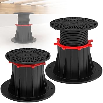 2 Pcs Adjustable Bed Frame Support Leg, Bed Frame Center Slats Heavy Support Leg, for King Bed, Sofa, Table, Furniture Cabinet Replacement Parts 4.7"-7.1"