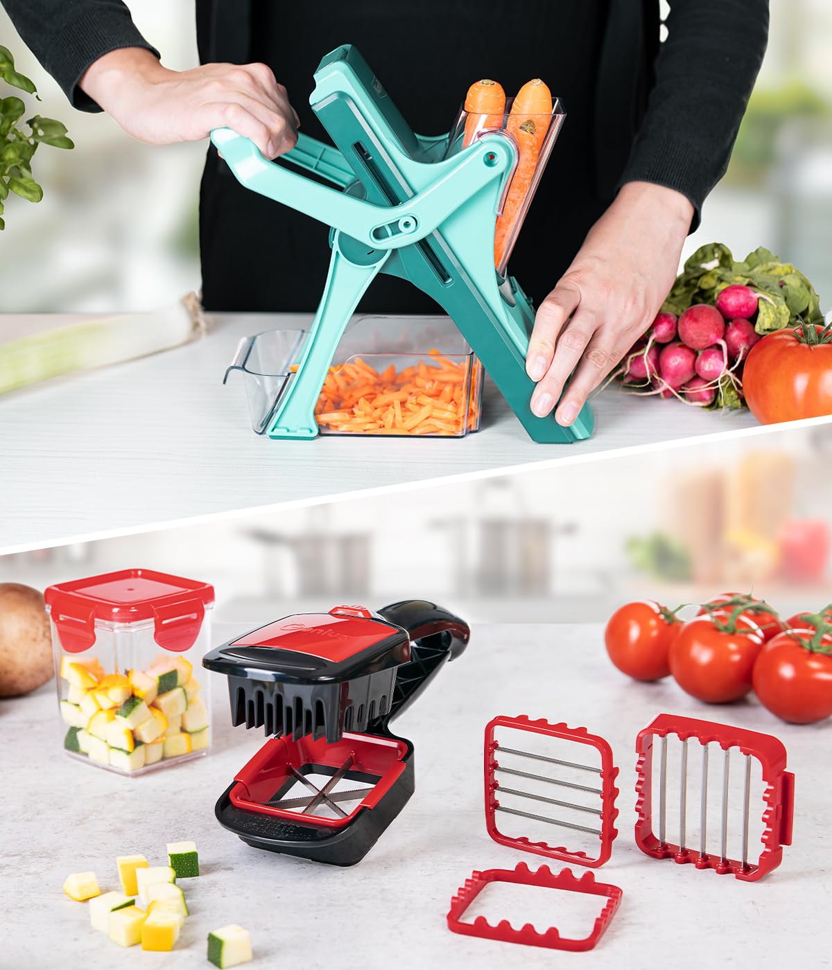 Genius A34267 Nicer Dicer Quick Professional Mandoline En Plastique Vert