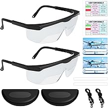 2 Set Ifr Aviation Flight Training Glasses Adjustable View Limiting Goggles Device, Tag Box Lanyard Bag for Pilot Training(Clear)