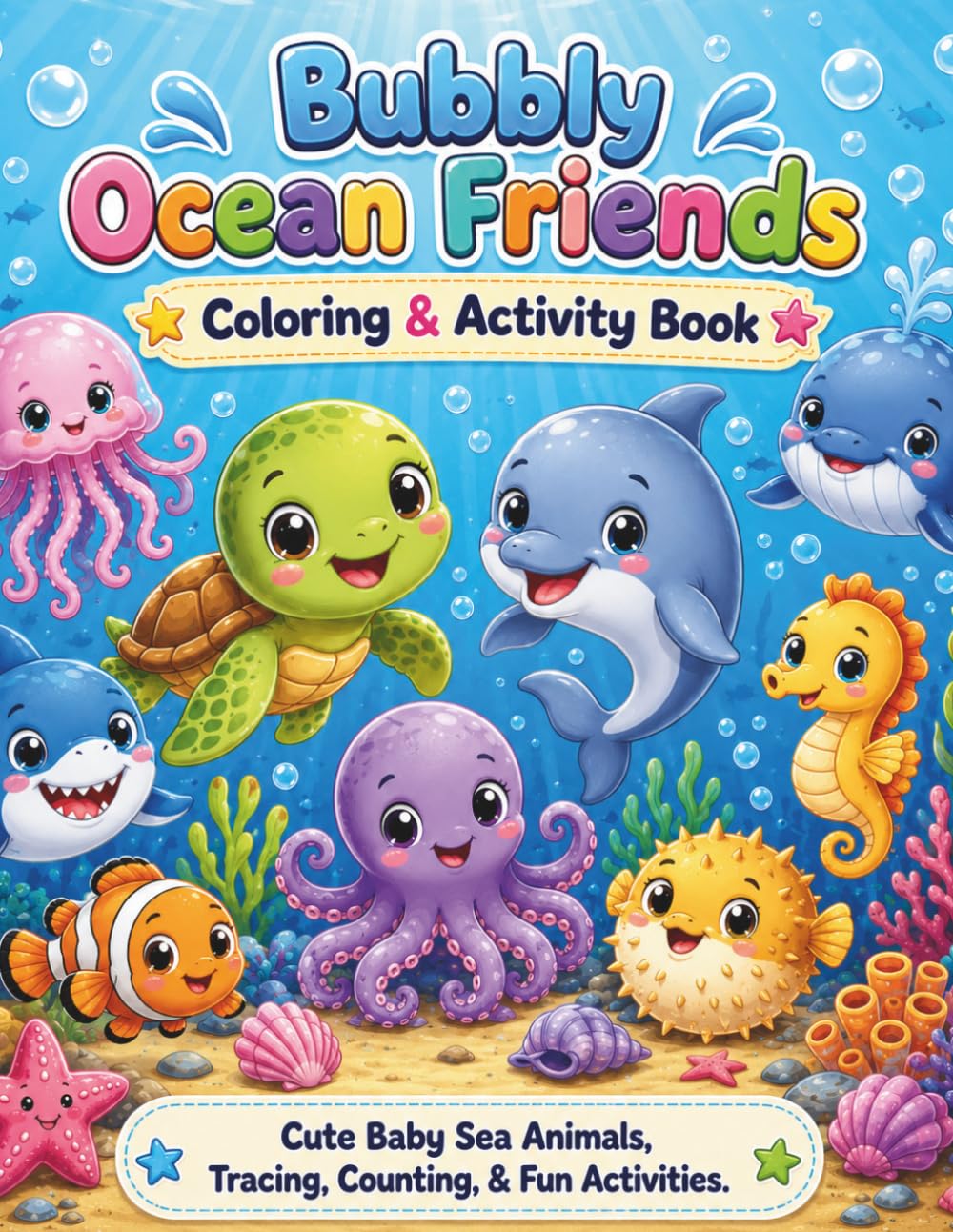 Bubbly Ocean Friends: Coloring & Activity Book