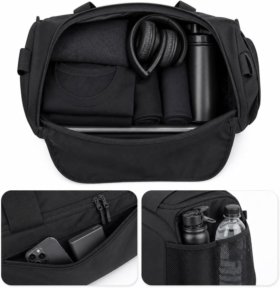 Gym Bag for Men & Women | Duffle Bag with Shoe Compartment & Waterproof Wet Pocket | for Travel, Workout, Sports & Weekend Use
