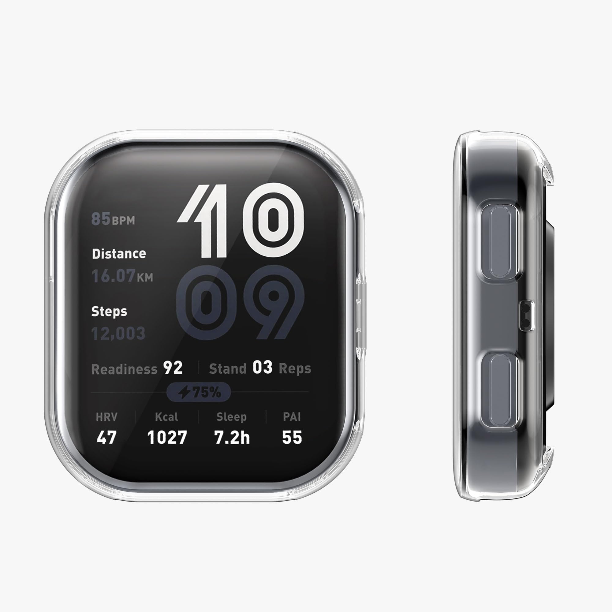 kwmobile Etui kompatybilne z Amazfit Bip 6, 2 x silikonowe etui na monitor fitness z TPU, czarne/przezroczyste
