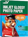 4X6 Photo Paper Glossy Inkjet 48lb 100 Sheets Professiona Glossy Printer Paper for Inkjet Printers Use DYE Ink 180GSM