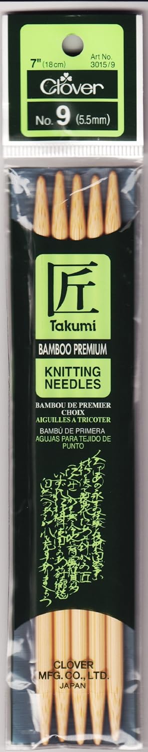 Takumi Bamboo Double Point Knitting Needles 7 5/Pkg-Size 9/5.5mm