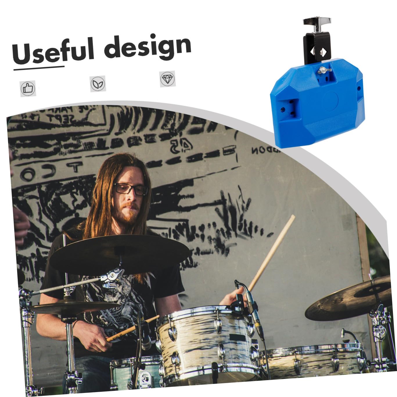 Cowbell Musicale Professionale Strumento Di Percussione Con Design Unico Facile Da Installare Suono e Delicato Per Musicisti e Insegnanti Di Musica Accessorio Per Batteristi e