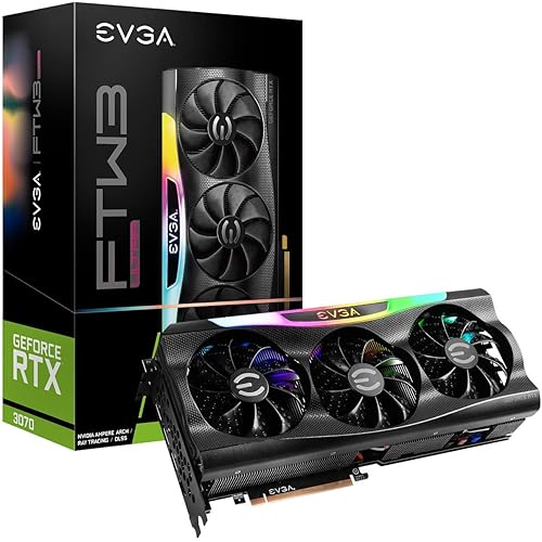 EVGA 08G-P5-3767-KR GeForce RTX 3070 FTW3 Ultra Gaming, 8GB GDDR6, iCX3 Technology, ARGB LED, Metal Backplate