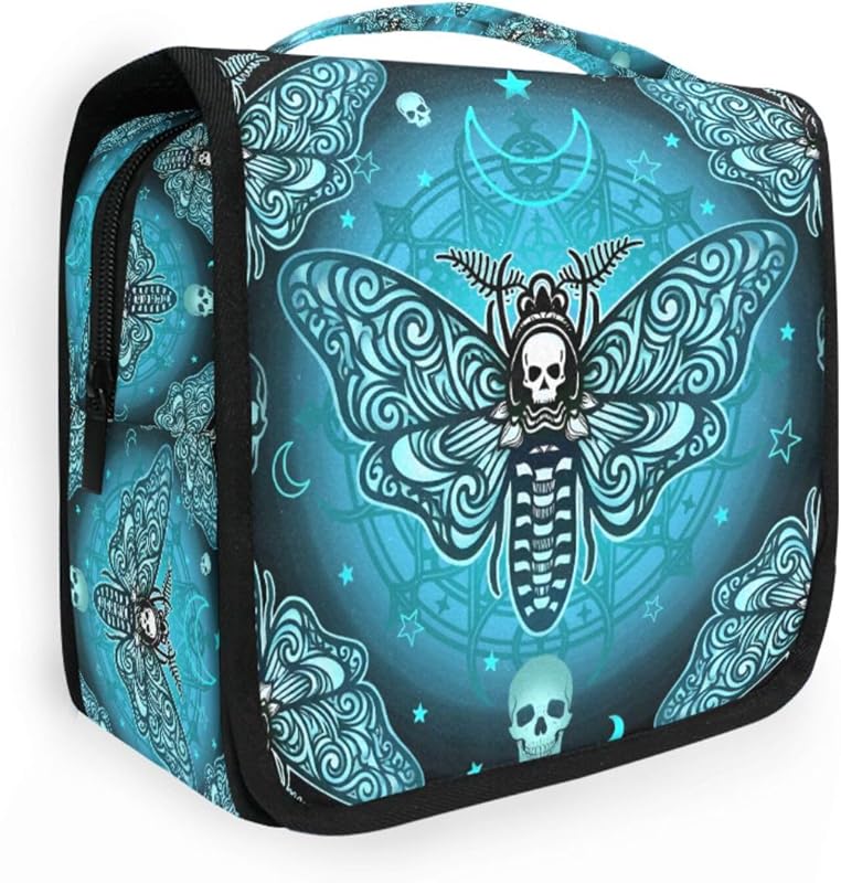Necessaire de viagem suspensa Mnsruu com zíper e compartimentos, padrão Skull 13, 1 unidade