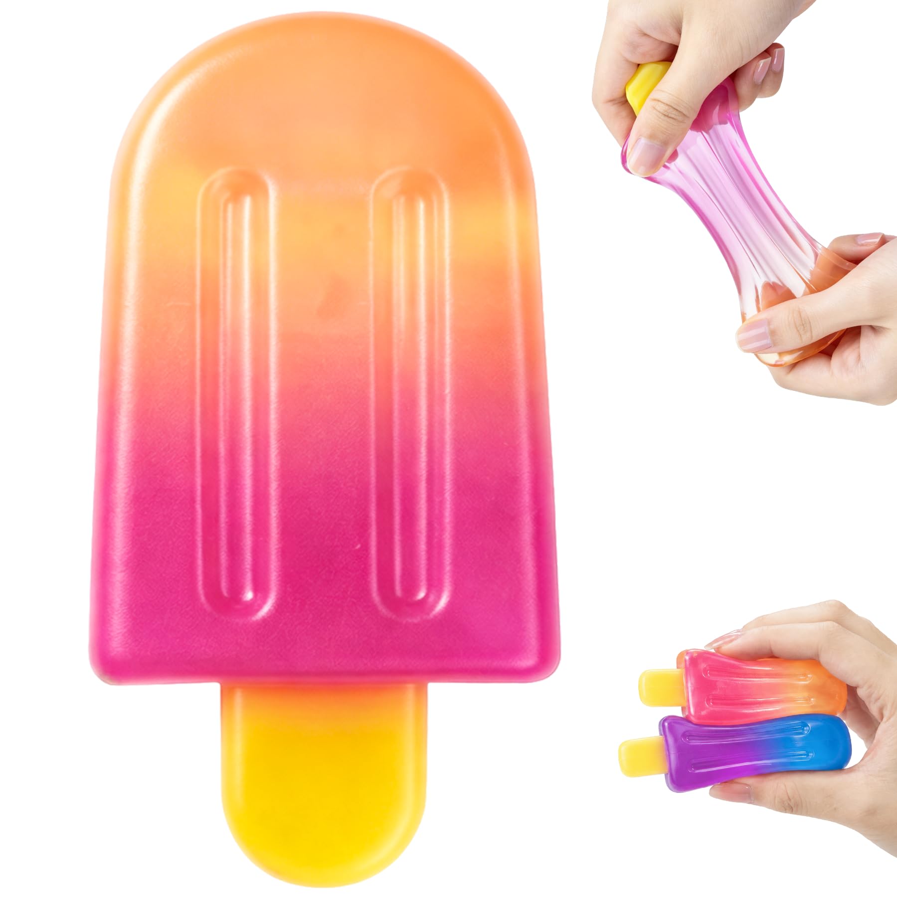 1Pc Ice Cream Squishy Fidget Toys,Slow Rising Squeeze Sensory Toys,Stress Anxiety Relief Squishies for Kids Adults,Summer Party Favors Easter Basket Stuffers Classroom Rewards Birthday Gift