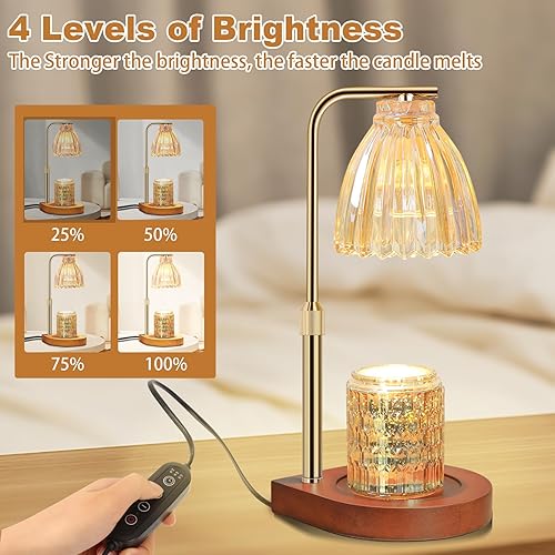 Miniatura 3 de AIFEI Lámpara calentadora de velas con temporizador, lámpara eléctrica para velas con 2 bombillas, altura ajustable, regulable, calentador de velas