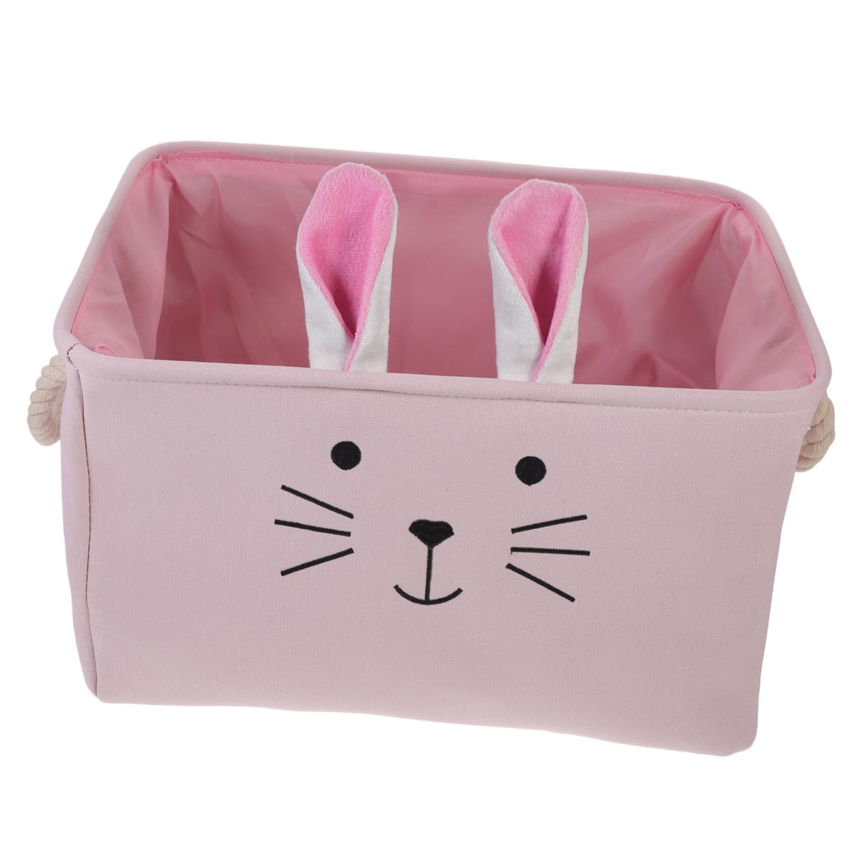 Panier de rangement lapin rose pour organiser le bureau et la chambre d'enfant