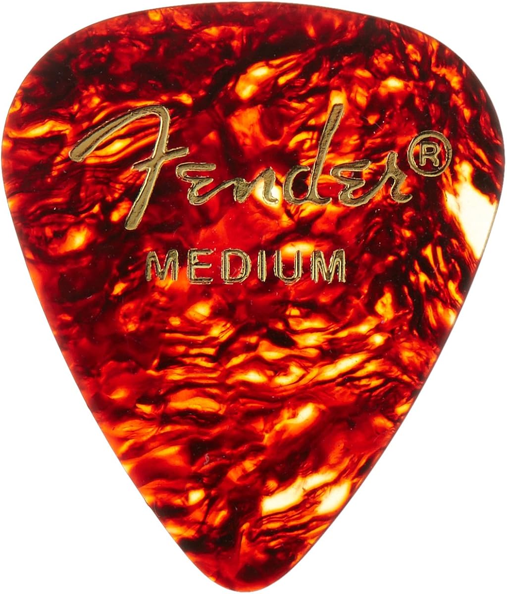 Púas de guitarra Fender Classic de celuloide, forma 351, concha de tortuga, mediana, paquete de 144