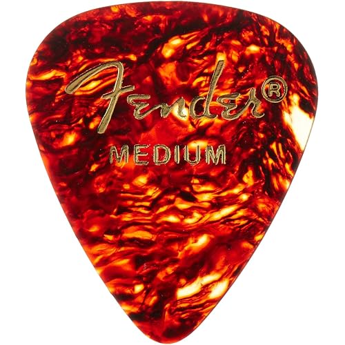 Fender Classic Celluloid Guitar Picks 351 Shape, Tortoise Shell, Medium, 144-Pack