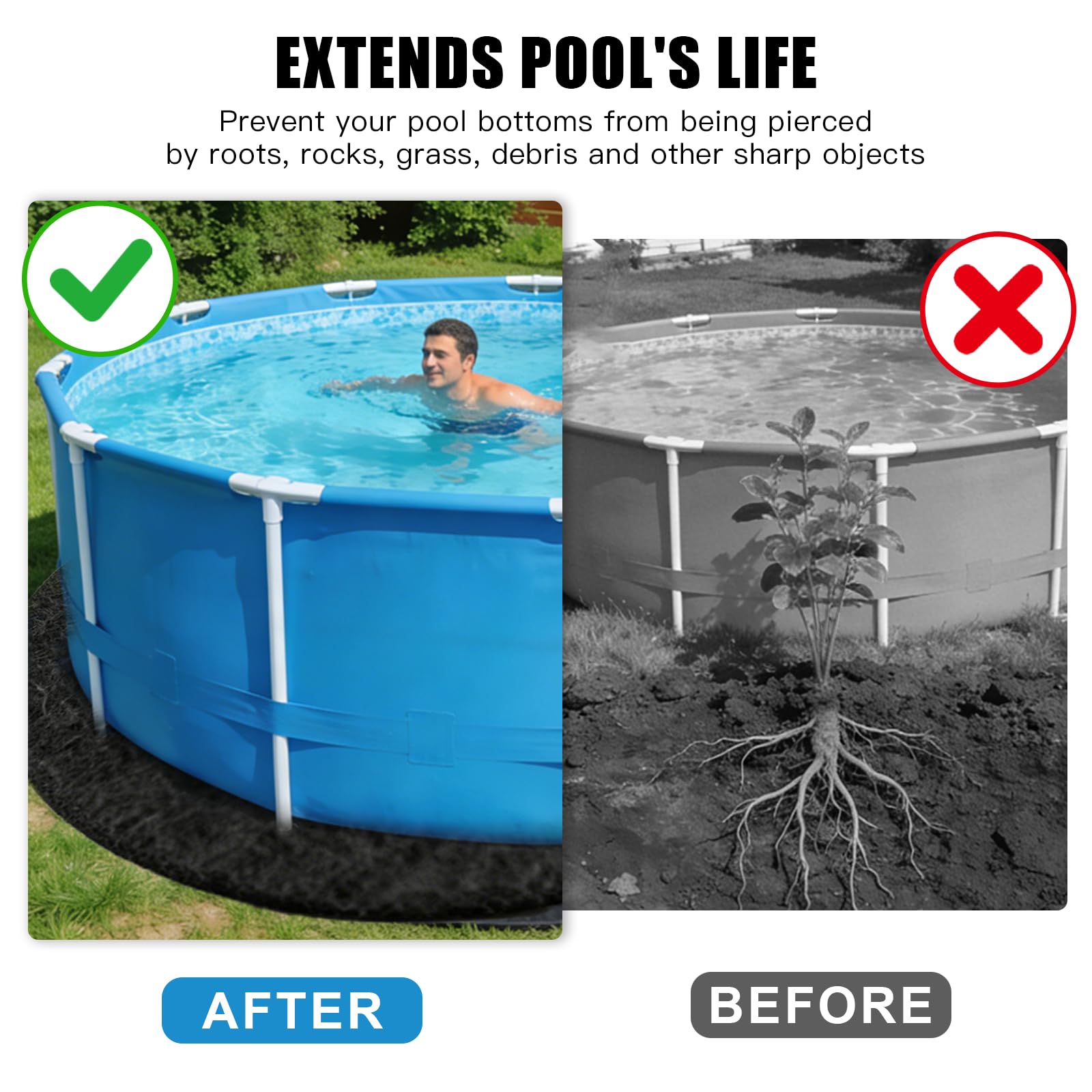 460 cm de diámetro, base redonda para piscina de pie y jacuzzi, lona antideslizante para el suelo, resistente y sin costuras, protector de suelo para piscina, fácil de colocar