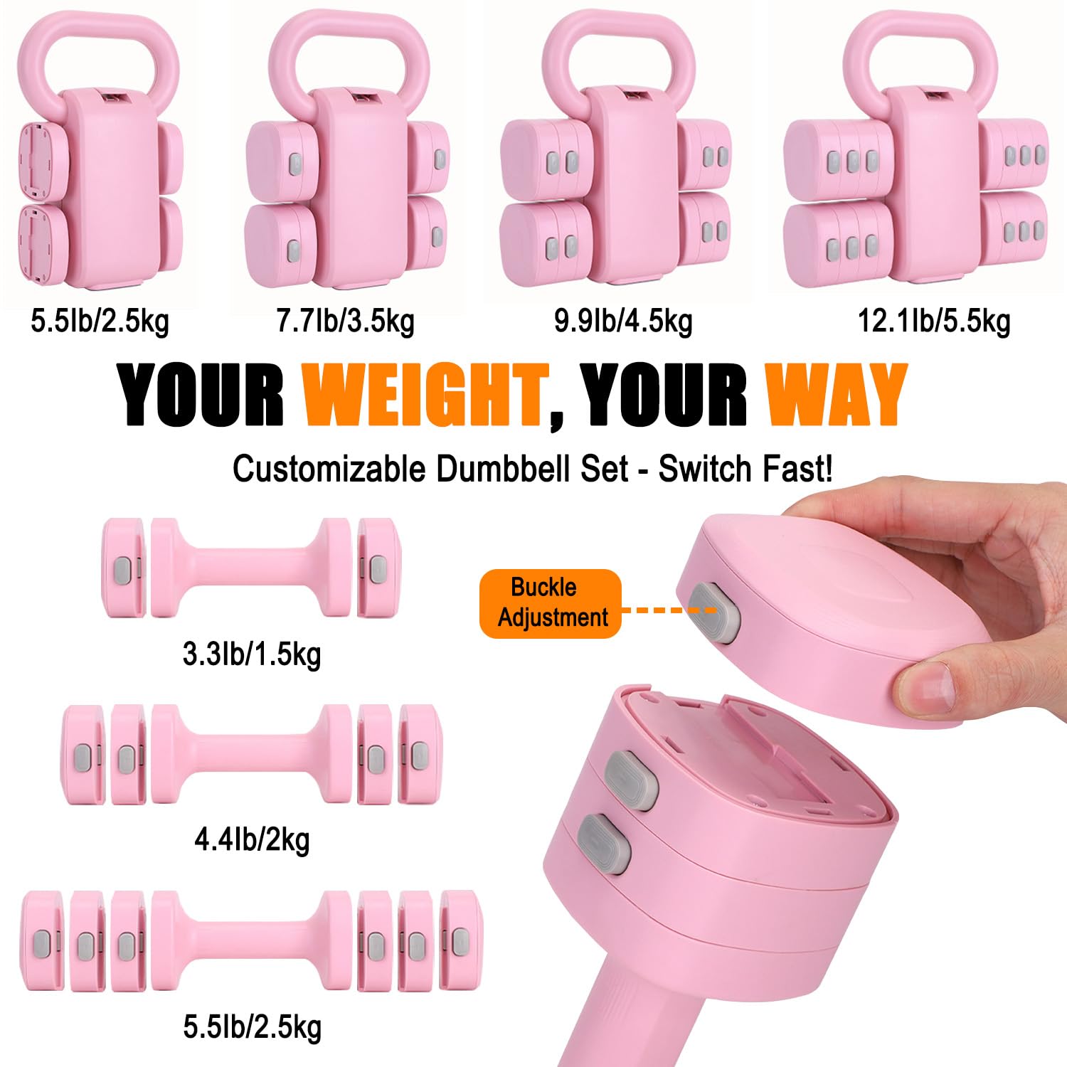 Adjustable Dumbbell Set of 2 Review: Fast-Adjust 4-in-1 Weights for ...