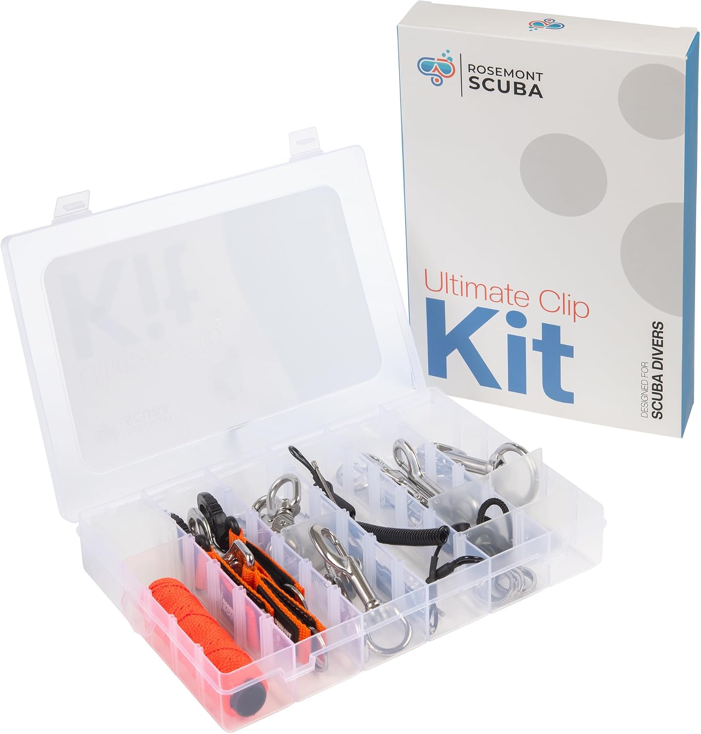 Ultimate Clip Kit - 32 Piece Premium Scuba Diving Clips Set 316 Marine Grade Stainless Steel | Versatile Gear Attachment Solutions | Ideal Gift for Scuba Divers