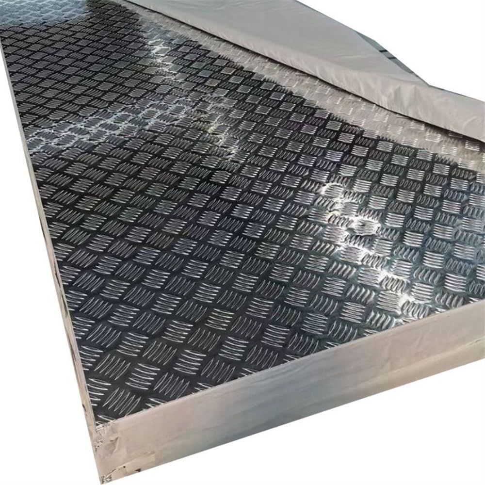 Placa de banda rodadura aluminio, placa a cuadros, 1 diamante y metal,5 a 6 mm espesor, varios tamaños (6 x 100 mm)(5MMX200X200MM)
