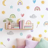 Vista 11 de QUCHENG Vinilos de Pared Boho para Dormitorio de Niñas, Calcomanías Extraíbles para Guardería, Decoración de Habitación para Niños, Murales