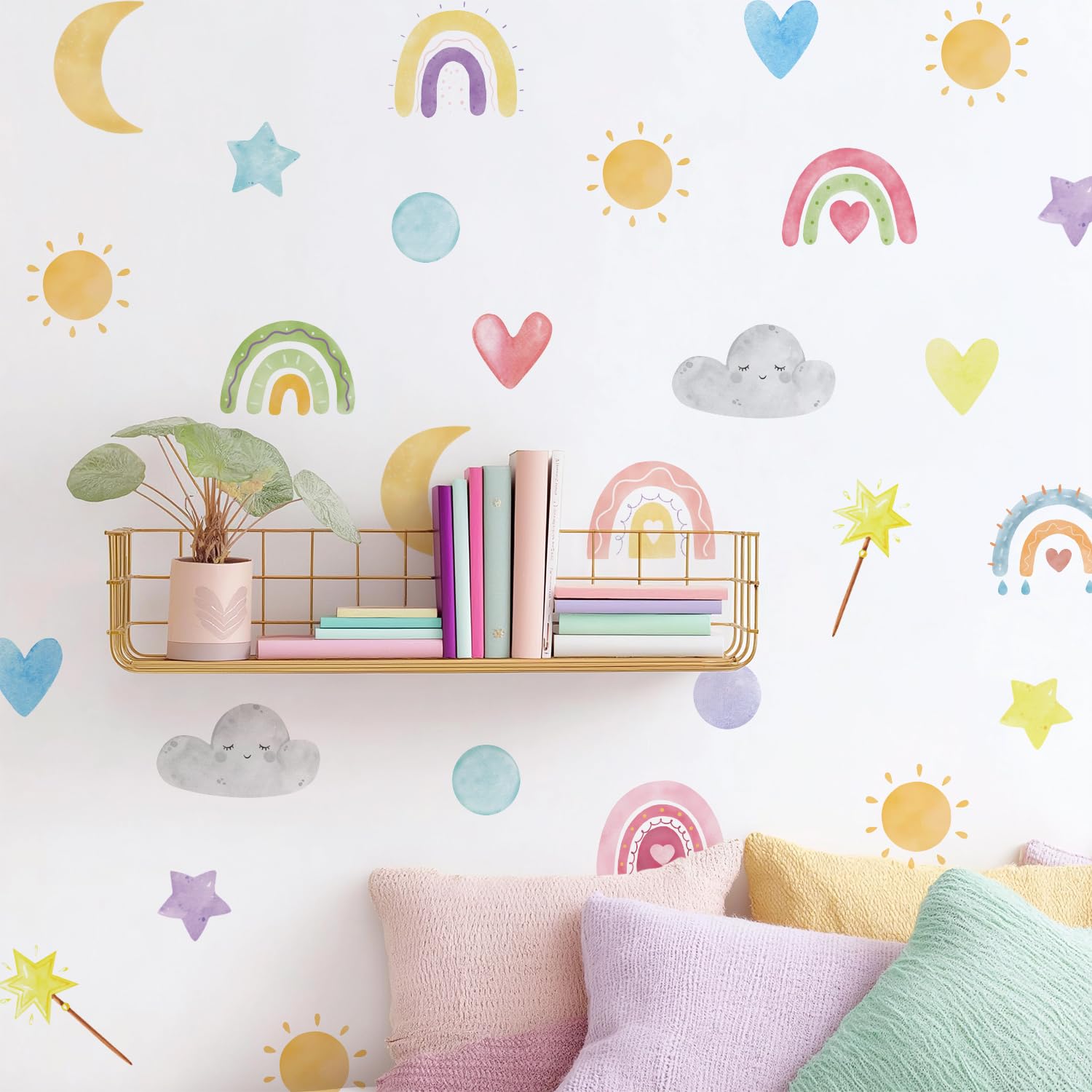 Neukids Boho Rainbow Wall Sticker Hearts Sun Wall Sticker — image 1