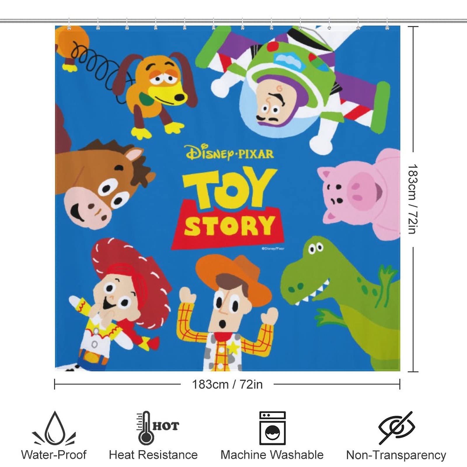 Amazon｜Toy Story トイ・ストーリー シャワーカーテン 軽量で速乾性