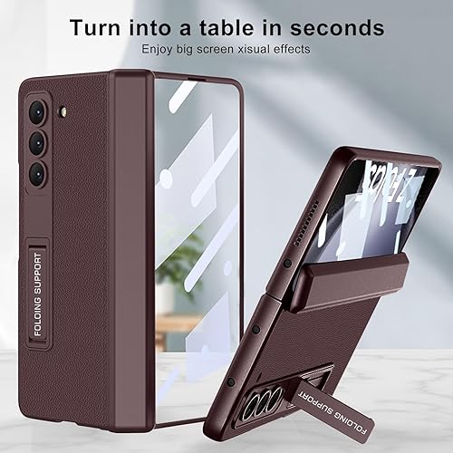 Miniatura 5 de DOOTOO - Funda para Samsung Galaxy Z Fold 5, protección magnética de bisagra, soporte de policarbonato duro con protector de pantalla, cuerpo