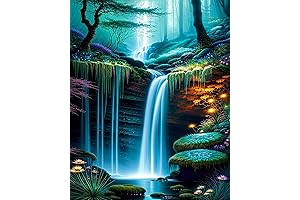 Free Paint by Numbers for Adults and Beginners: MjhRcll Waterfall DIY Acrylic Painting Kit