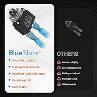 Vista 2 de BlueStars Paquete de 5 disyuntores térmicos de 15 amperios 125/250 V CA 32 V CC, protector de sobrecarga con botón de reinicio manual, terminales