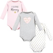 Hudson Baby Basics Infant Girls Essential Long Sleeve Bodysuits 3-Pack