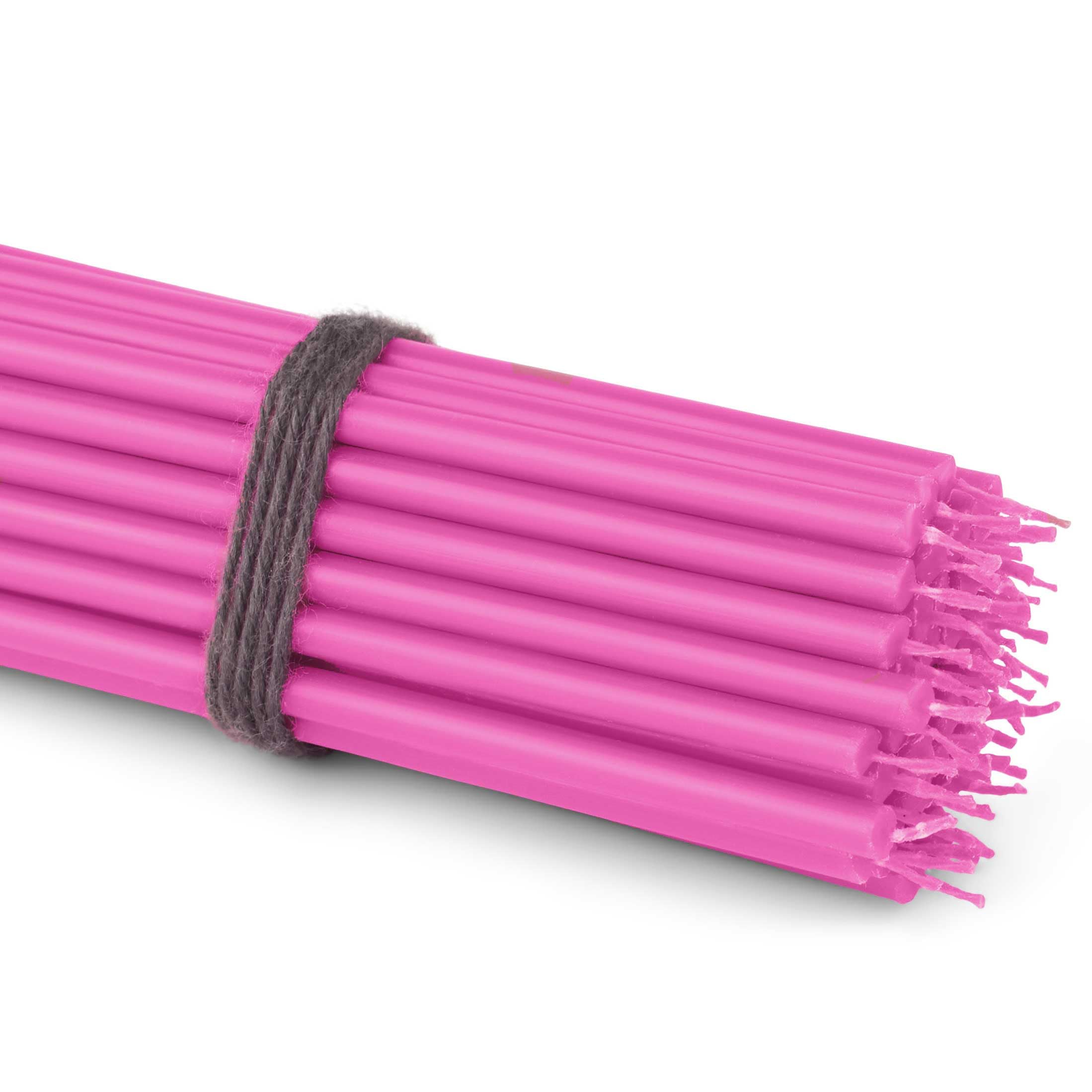 NKlaus 50 x Taper Candles Pink 16 cm Thin Paraffin Candles Soot-Free and Drip-Free Long Burning Time Pink Candles for Celebration Decoration and Christening 36120
