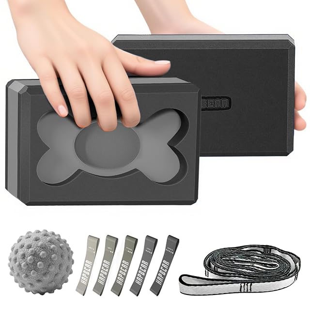 HAPBEAR Yoga Blocks 2 Pack - 9x6x3in High-Density EVA Foam with Non-Slip Textured Surface Supportive for Deep Stretching