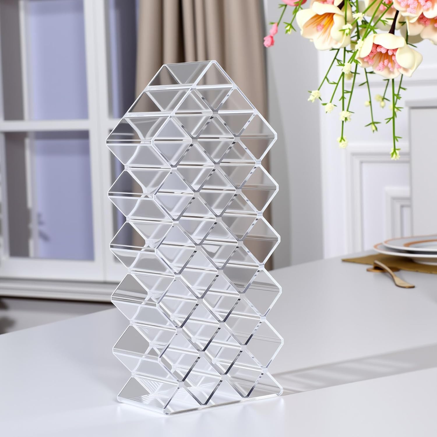 Hoolerry 4 Pack Acrylic Lipstick Holder Organizer 112 Slots Clear Lip Gloss Holder Organizers Stackable Lipsticks Tower Lipstick Case Display Stand Storage Box for Makeup Cosmetic Vanity(Fish Shape)