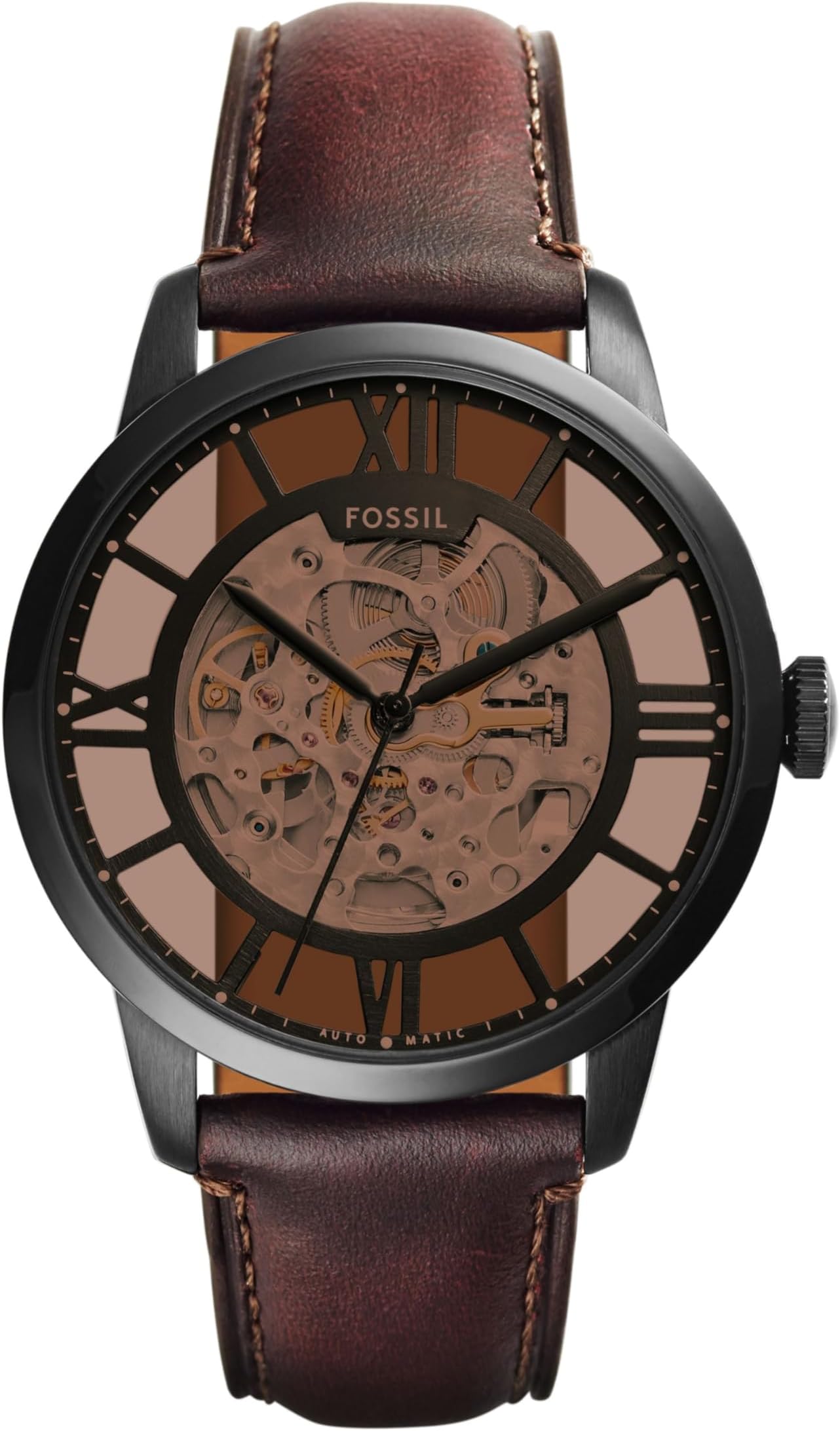 - Analog Brown Dial Men's Leather Band Watch - ME3098