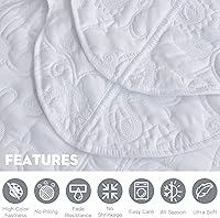 Vista 8 de HZ & HY Colcha de tamaño King extragrande, juego de ropa de cama acolchado, edredón ligero y delgado, reversible, lujoso, 5 piezas, 100% microfibra