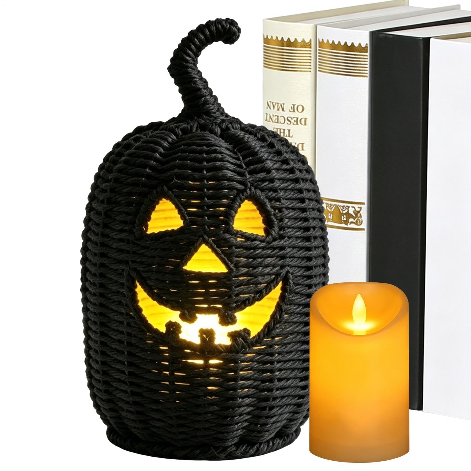 Geflochtener Halloween-Kürbis LED-Kerze Halloween-Aufbewahrungsbox