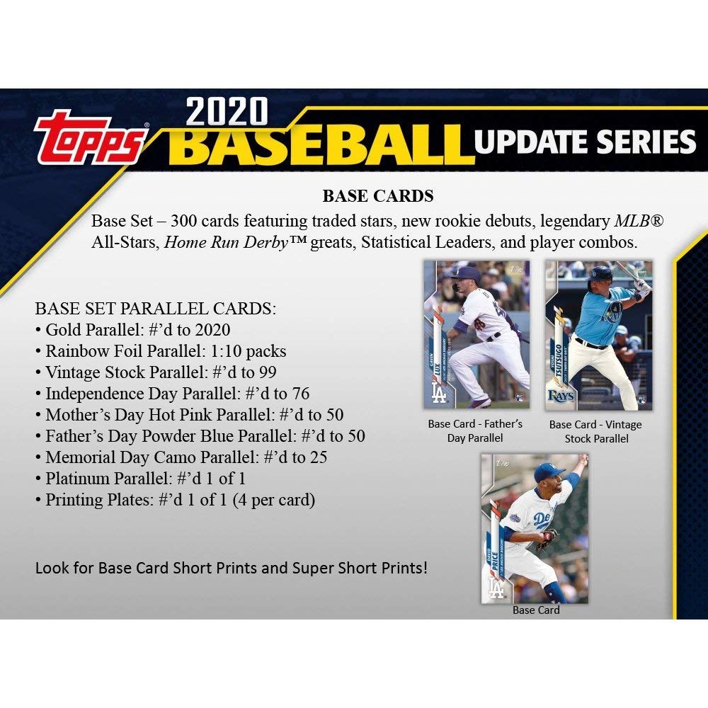 Amazon.com: 2020 Topps Traded and Update Series Baseball Unopened Blaster  Box of Packs with 99 Cards including One EXCLUSIVE Coin Card and Possible  Rookies Autographs and Jersey Cards : Everything Else